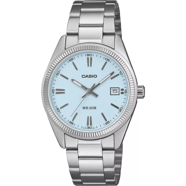Casio Collection unisex watch UTP-1302PD-2A2VEF, blue dial, silver stainless steel strap