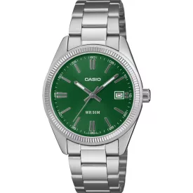 Casio Collection unisex watch UTP-1302PD-3A1VEF, green dial, silver stainless steel strap