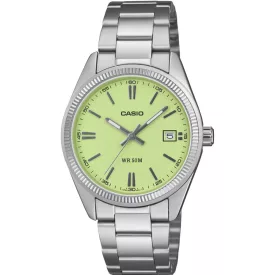 Casio Collection unisex watch UTP-1302PD-3A2VEF, green dial, silver stainless steel strap
