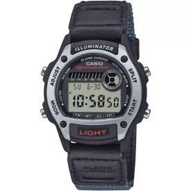 Casio Collection unisex watch W-220HF-8AVEF, black dial, black textile strap