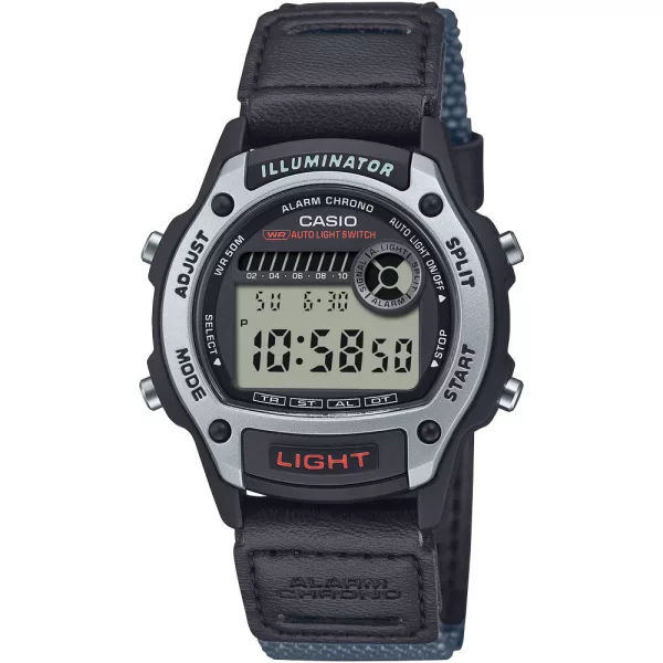 Casio Collection unisex watch W-220HF-8AVEF, black dial, black textile strap