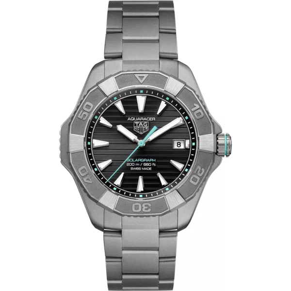 Tag Heuer Aquaracer Professional 200 Solargraph men's watch WBP1184.BF0008, black dial, gray titanium strap