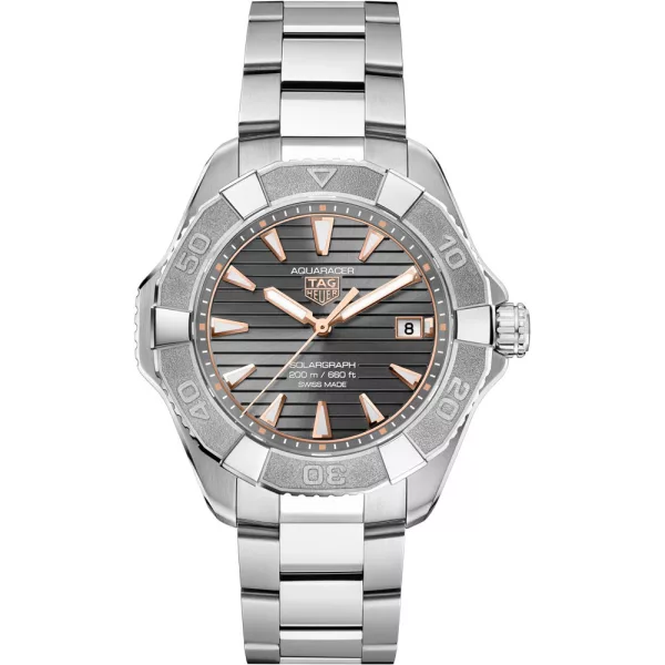 Tag Heuer Aquaracer Professional 200 Solargraph men's watch WBP1190.BZ0003, gray dial, silver titanium strap