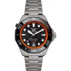 Tag Heuer Aquaracer Professional 500 Date men's watch WBP5183.BF0010, black dial, silver titanium strap
