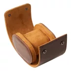 Cylindrical travel watch case for 1 watch, brown 945