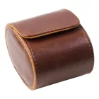 Cylindrical travel watch case for 1 watch, brown 945
