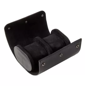 Cylindrical travel watch case for 2 watches, black 946