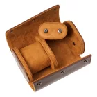 Cylindrical travel watch case for 2 watches, brown 947