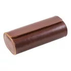 Cylindrical travel watch case for 3 watches, brown 949